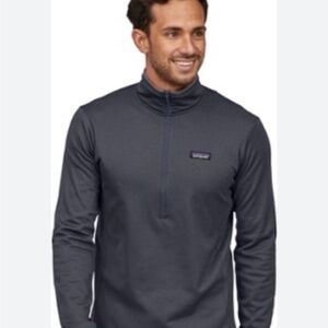 Patagonia Men's R1 Daily Zip Neck Pullover Dark Charcoal 1/2 Zip Pullover Top M